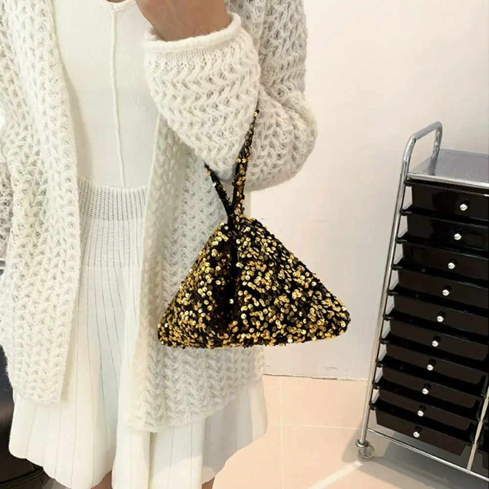 Solid Color Sequins Crossbody Bag Fashion Korean Style INS Evening Clutch Bag Handbag Underarm Bag Sequins Shoulder Bag Female