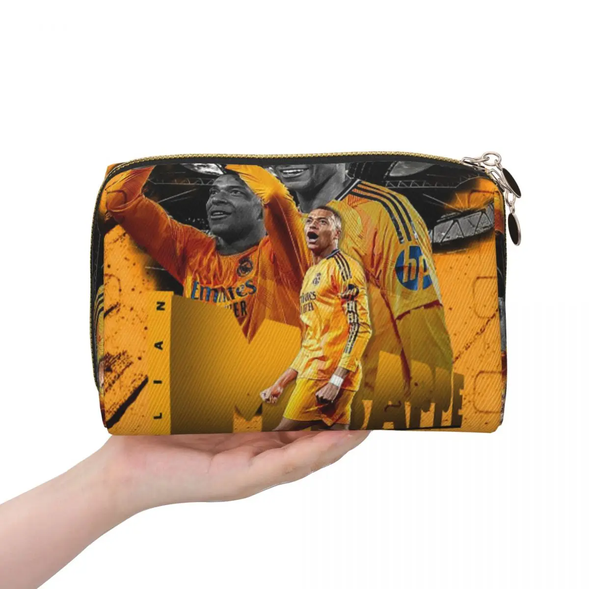 Football KM Mbappe Soccer Women Cosmetic Bag Travel Makeup Organizer Pouch Toiletry Storage Dopp Kit Case