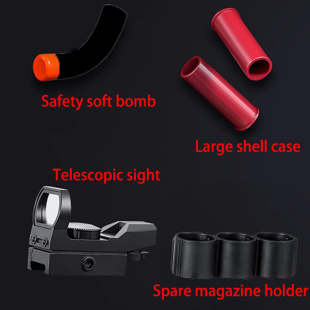 Children Toy S686 Shotgun Outdoor Sports Shell Can Be Ejected Soft Bullet Pistol Pull the loading Soft Gun Teenagers Boys Gi