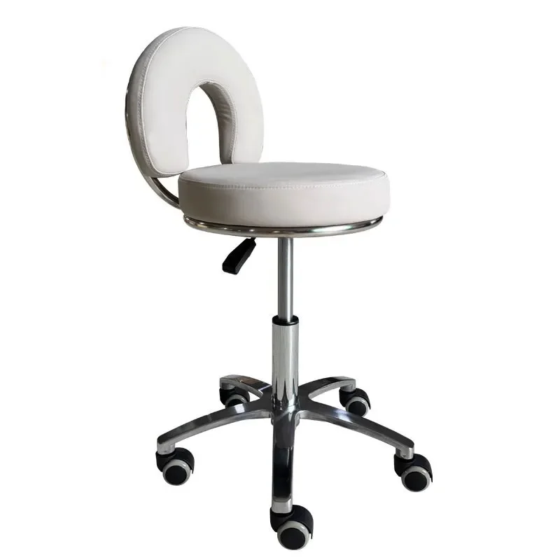 Adjustable Height Rolling Stool for Beauty Salon Barber Shop Makeup Artist Round Swivel Chair with Wheels Professional Work