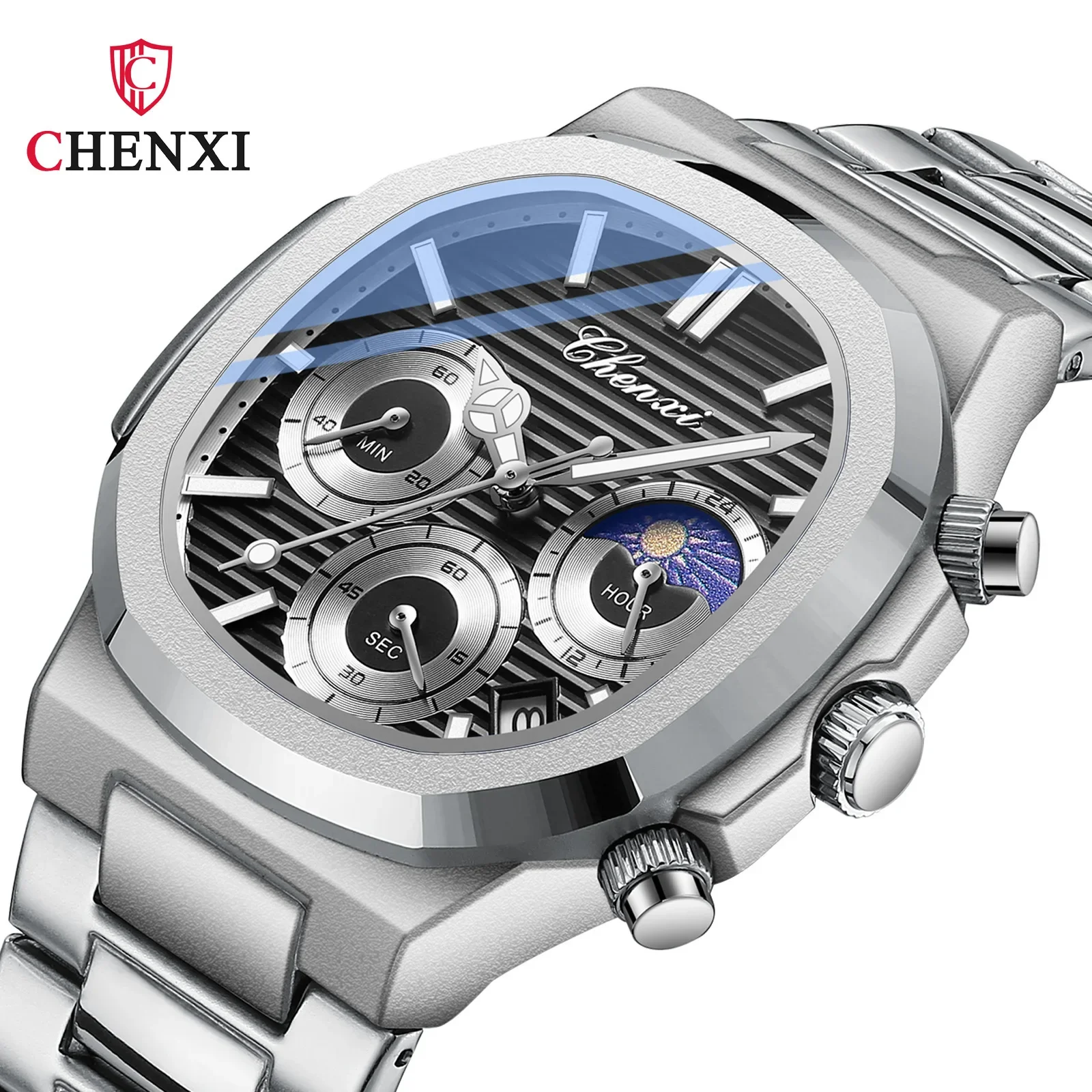 CHENXI 922 New Business Watch For Men Date Quartz Wristwatches With Chronograph Stainless Steel Luminous Male Clcok 2023