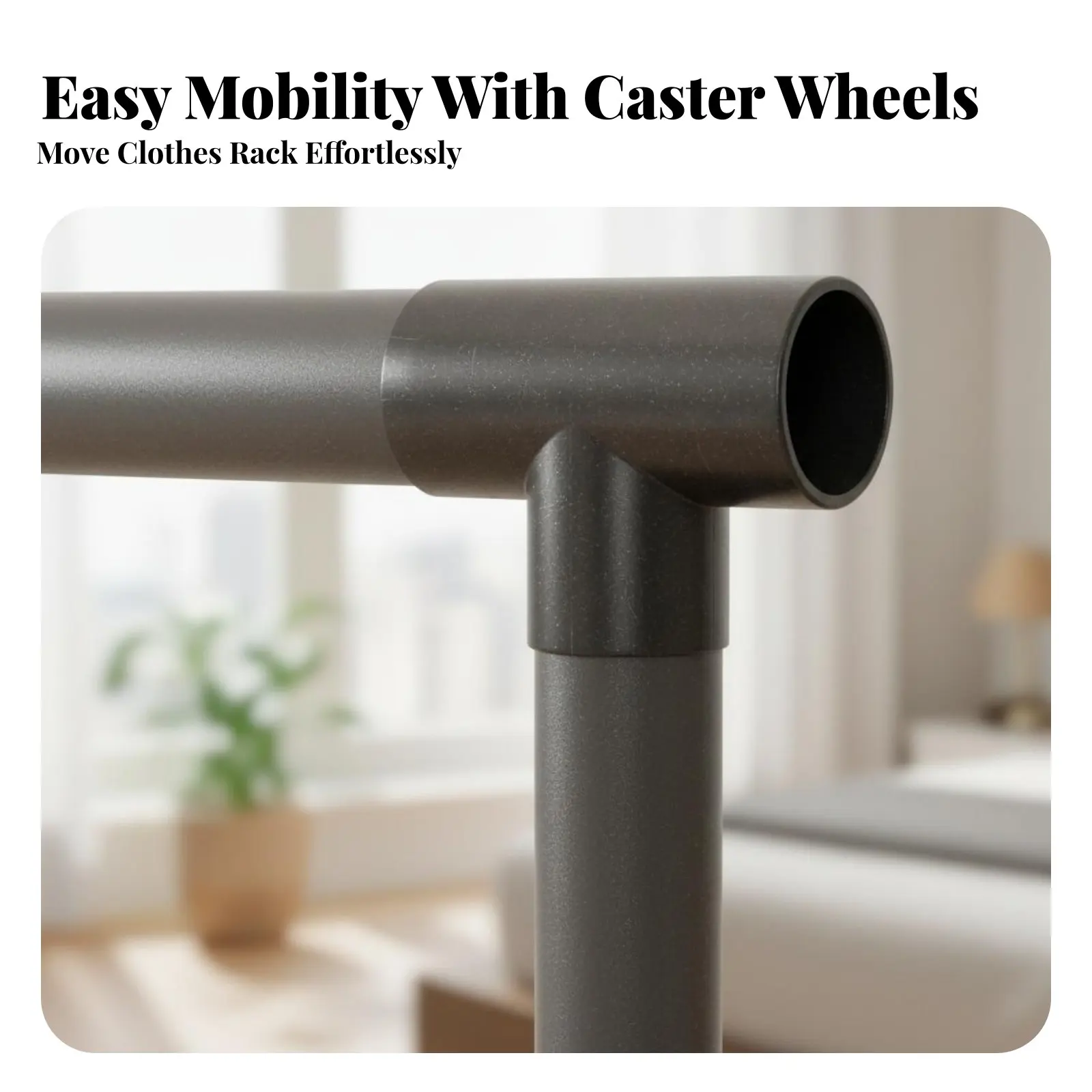 Rolling Clothes Rack Foldable Freestanding Garment Rack Mobile Clothes Stand Large Capacity Portable Closet Organizer view 2