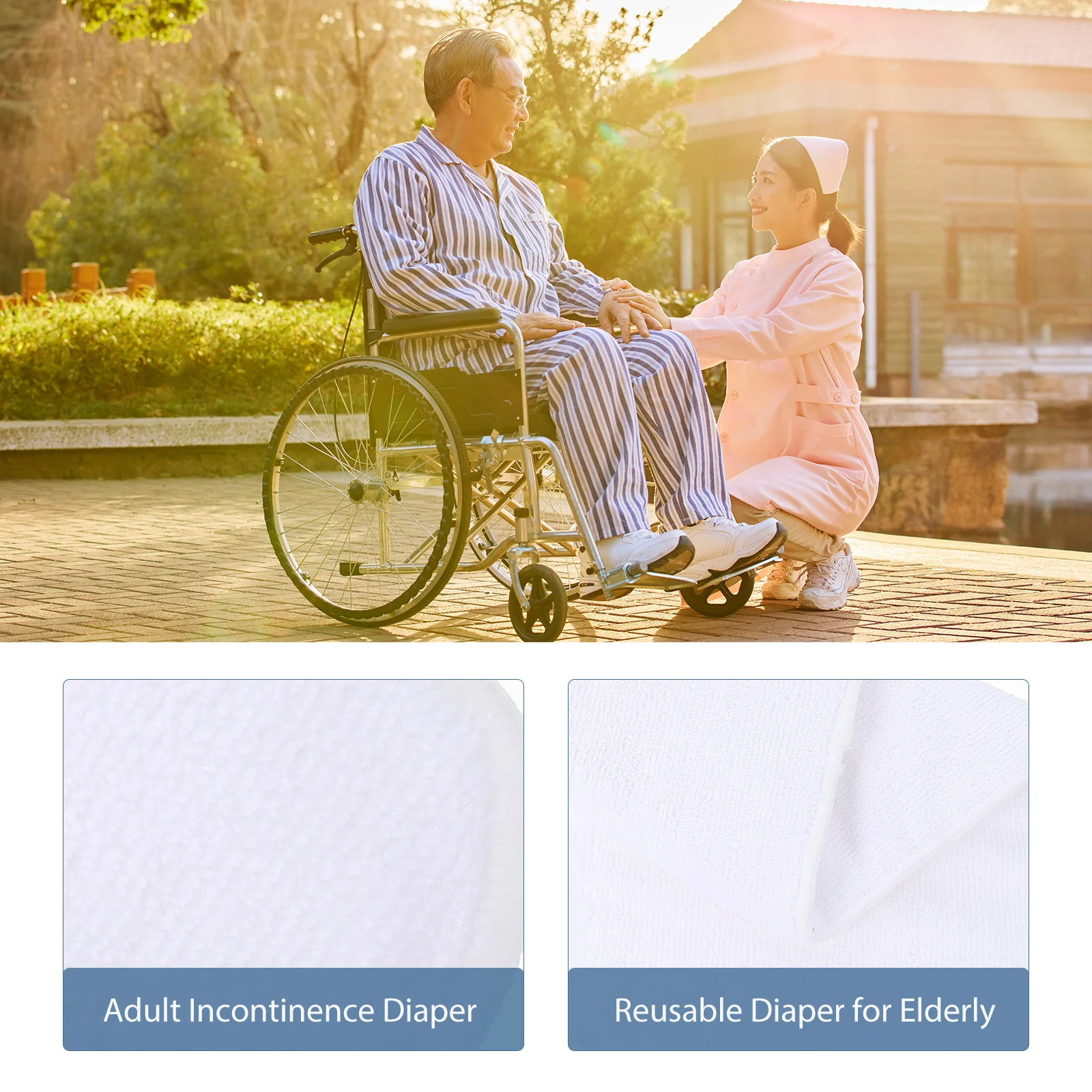 

3 шт. многоразовые толстые подгузники для взрослых, моющиеся мочевые подушечки для пожилых людей, прочные, сильное впитывание