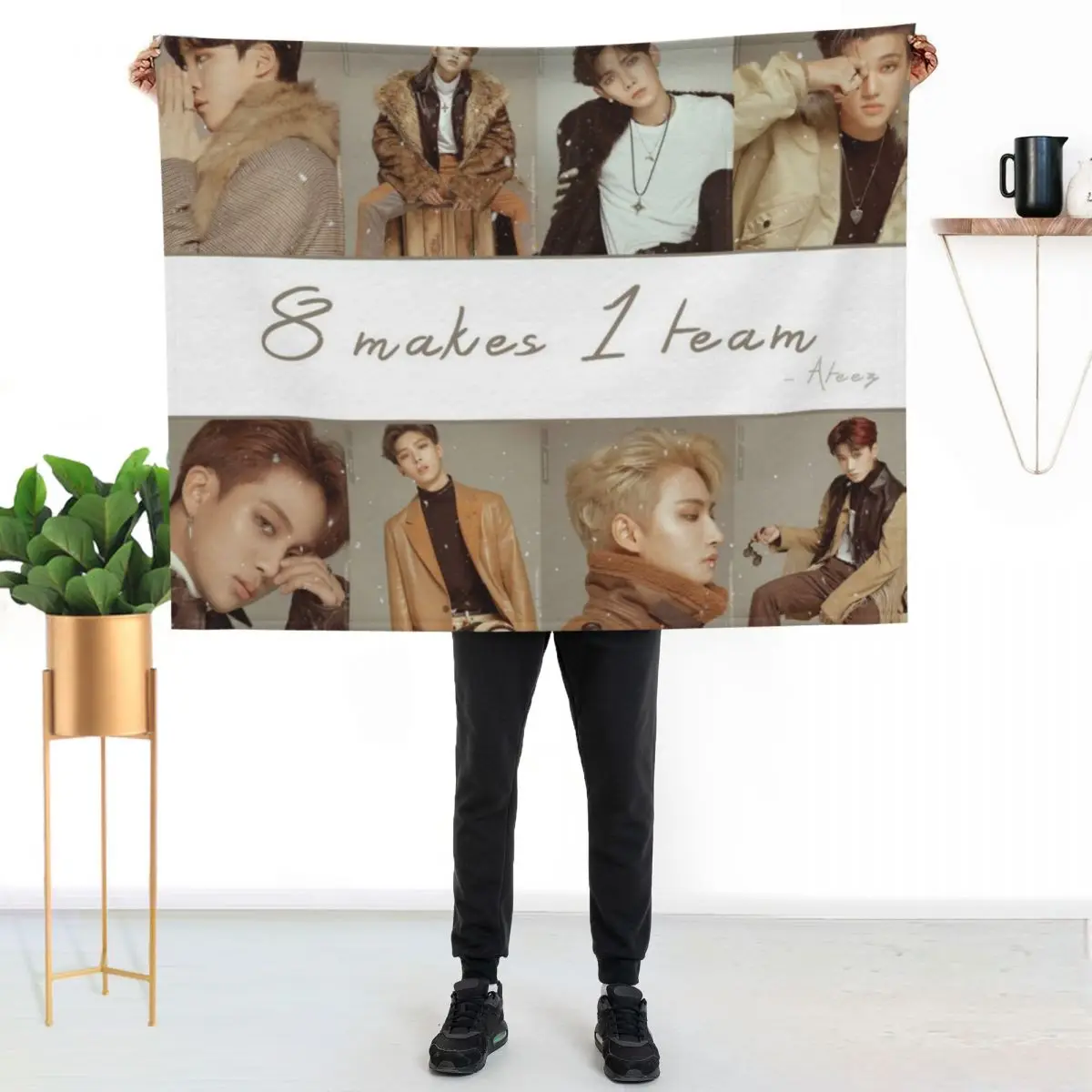

ATEEZ -8 makes 1 team Throw Blanket Soft Bedroom Blanket for Night Sleeping