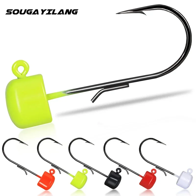 5pcs Ned Rig Jig Heads Hooks 3.5g 5.6g BKK Hook Tumbler Ajing for Soft Worm Lure Bass Fish Pesca Rockfish Pike Trout Accessories