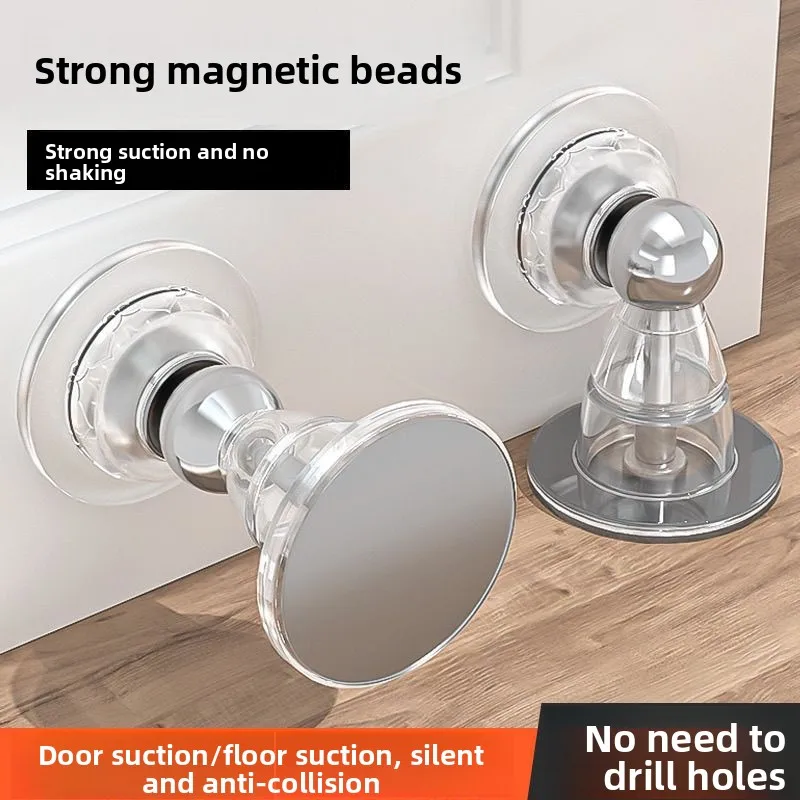 New no-drill door stopper, door blocker for entrance doors and bathrooms, anti-collision magnetic door catch, door fixator