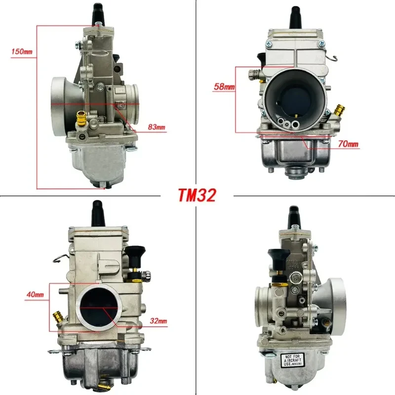 TM TMX 32mm 34mm 38mm 250cc-300cc 2/4 Stroke Engine Flat Slide Smoothbore  Tm32 Tm34 Motorcycle Carburetor