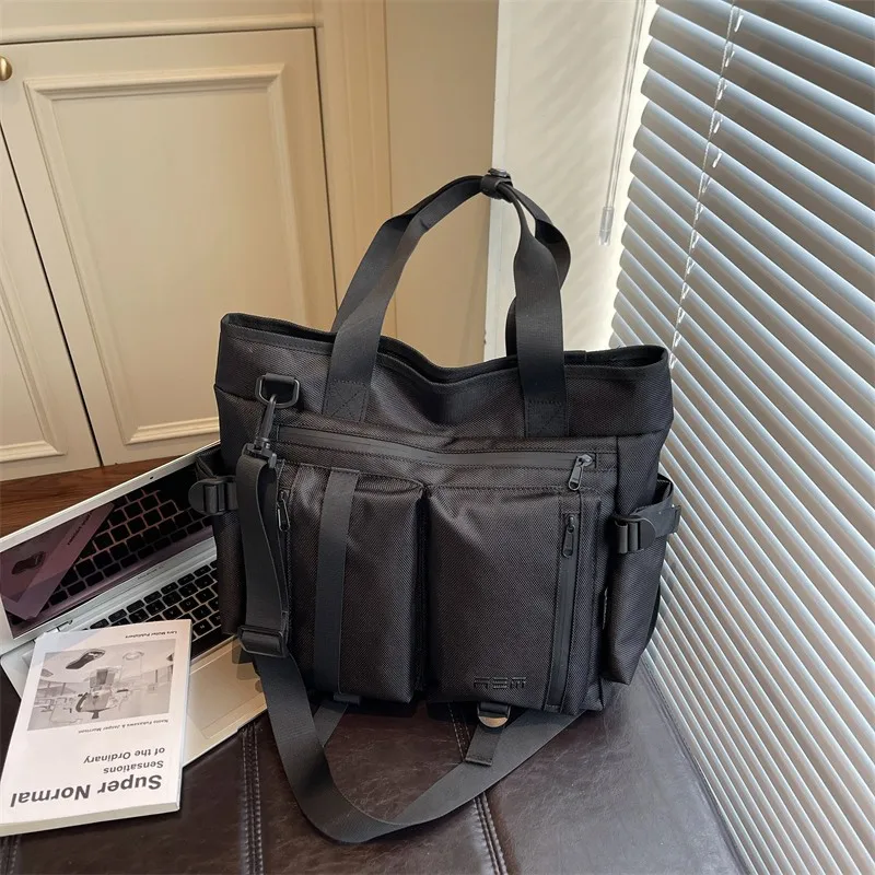 

Men's Crossbody Bag Fashionable Large Capacity Commuting Work College Portable Shoulder Bag Multi-Pockets Travel Sling Backpack