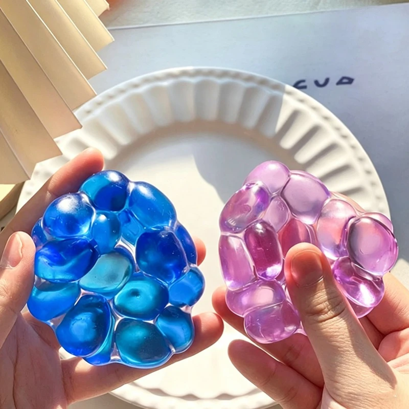 Vibrant Squishy Gemstone Ball Squeeze Toy Funny Plasticity Transparency Ball Fidgets Toys Relaxation Anxiety Relief Toys Gifts