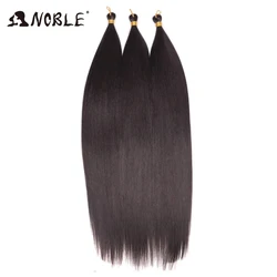 Noble Hair Ariel Straight Pony Hair Bundles Crochet Braids Hair Synthetic Braiding Hair Ombre Brown Soft Crochet Hair Extensions