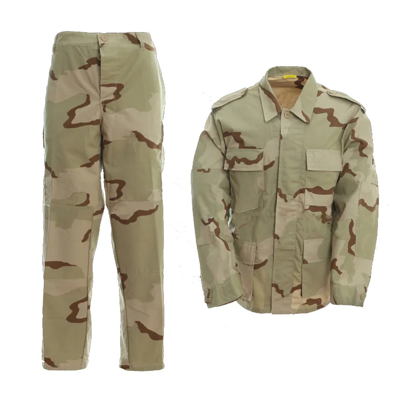 Tactical Training Uniform Suit BDU Long Sleeve Long Trousers Old School Three-Color Desert DCU Suit