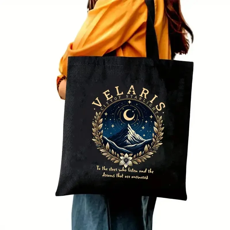 

Женская повседневная большая сумка Elaris Starlight City, сумка Celestial Mountain & Stars для повседневного использования, легкая модная сумка