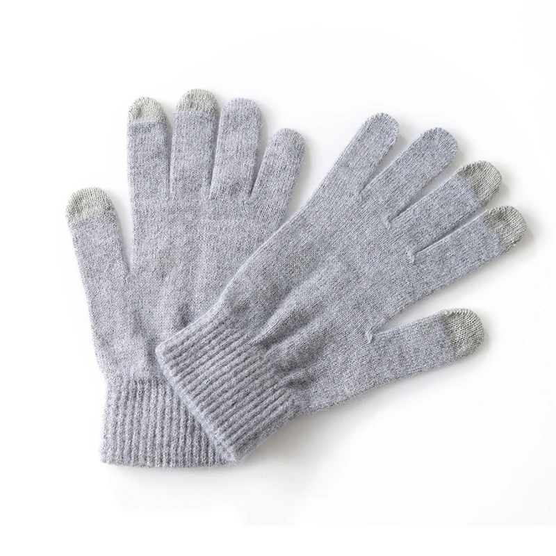 100% Real Wool Knitted Gloves Touch Screen Finger Women's Autumn/Winter Thick Warm wrist protector Classic Women's Warm Gloves