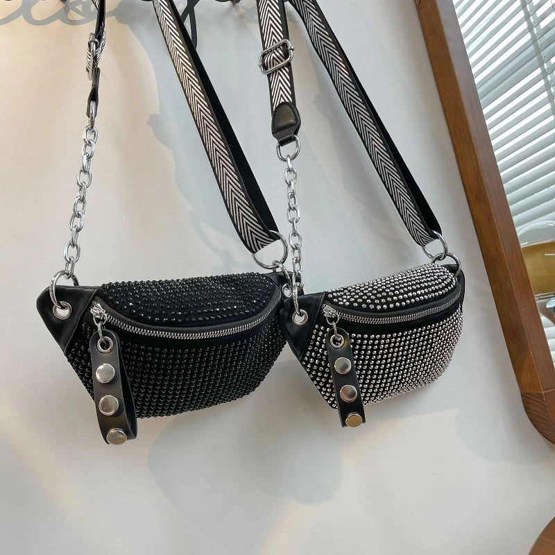 Fashion Leather Female Belt Bag Ladies Diamond Fanny pack Hip pack Designer Woman Shoulder Crossbody Chest Bags Chain Waist Bags