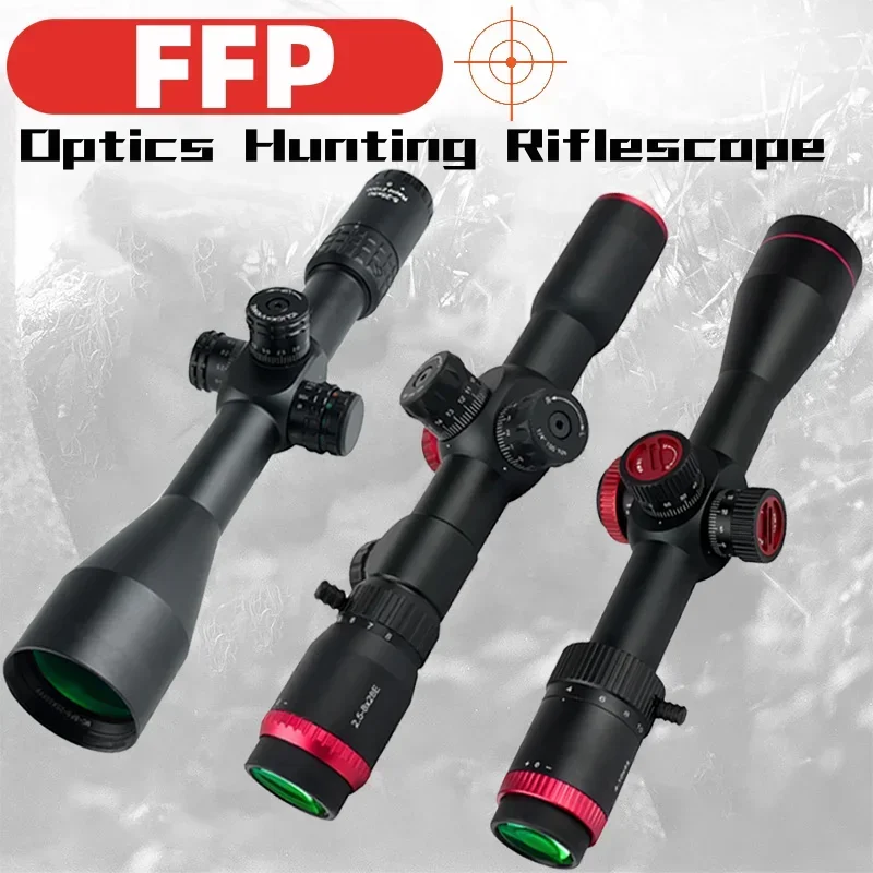 

Hunting FFP Riflescope First Focal PlaneTactical Optic Side Wheel Parallax Adjustable Focal Length HD Scope Snipe Rifle Scopes