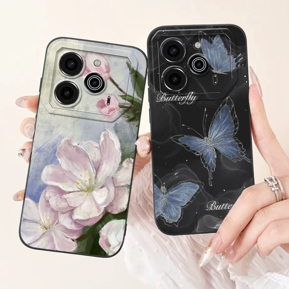 جراب سيليكون لين من البولي يورثان الحراري لـ tecno pova 6 pro ، pova6 5g ، زهرة ، جرلي ، موضة ، جراب هاتف لـ pova 6pro li9