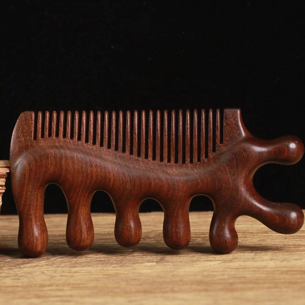 

S Massage Comb Scalp Head Hair Wide Tooth Detangler Combs Thick Small Wooden Portable Travel H made Smooth