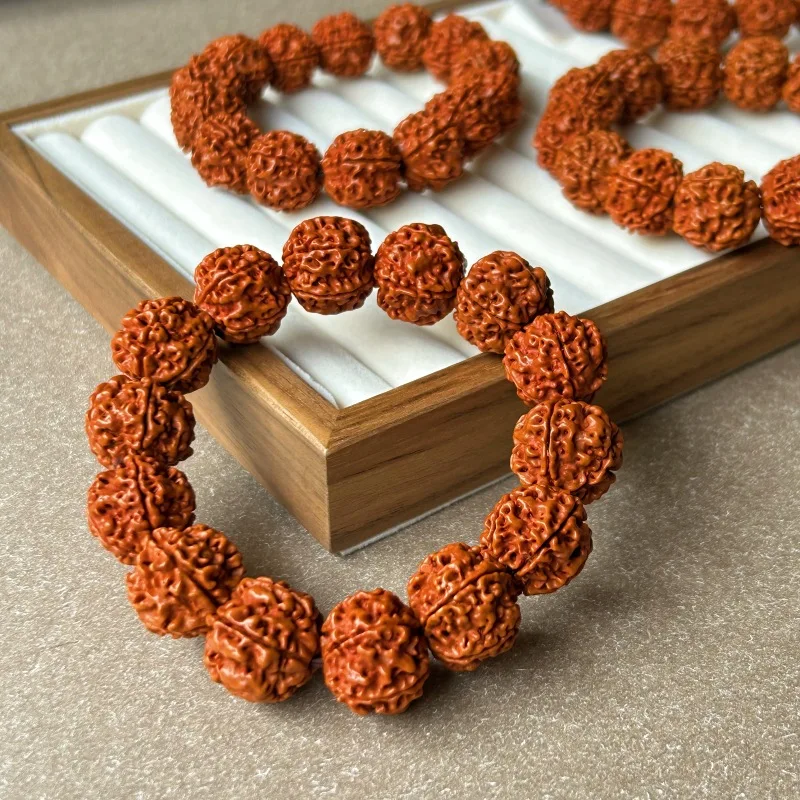 Nepal Five Faces Rudraksha Bracelet Men's and Women's Corpulent Machine Brush Bodhi Seed Cultural Artifact Prayer Beads Bracelet