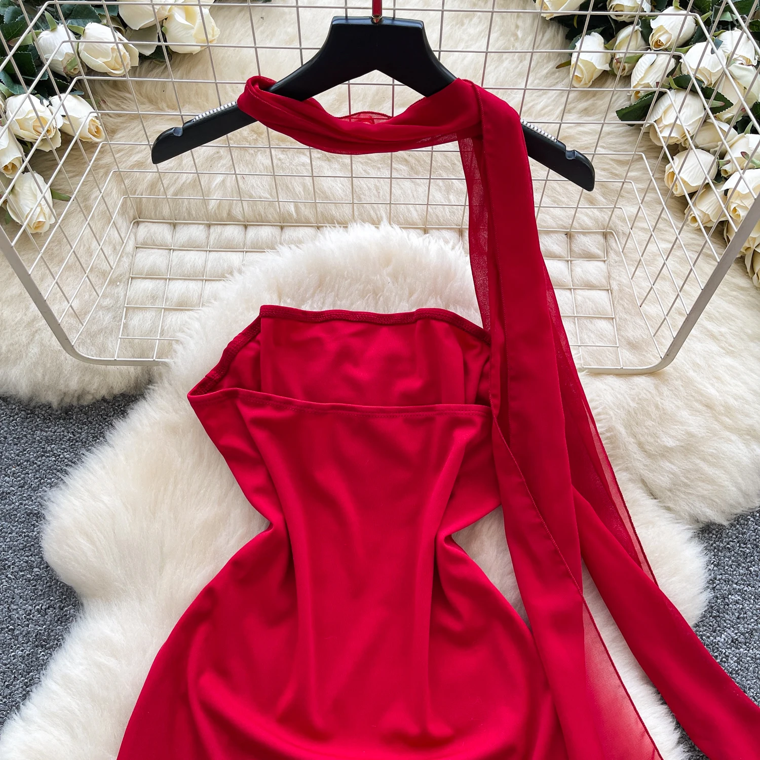 Chic vintage senza maniche con volant sottile Elegante fata moda coreana Boho Sundress abbigliamento donna mini abito