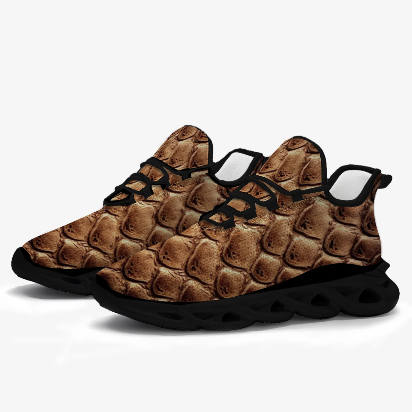 Zapatos deportivos informales personalizables con escala de cobre, zapatos para correr informales para jóvenes, zapatos con cordones de malla EUR36-48