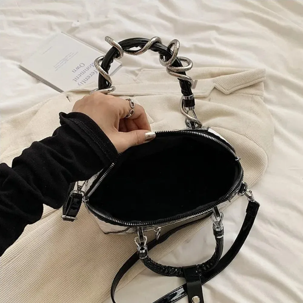 New Stone Pattern Women's Bag With Snake Hardware Large Capacity Crossbody Shell Bag Handbags Shoulder Bag