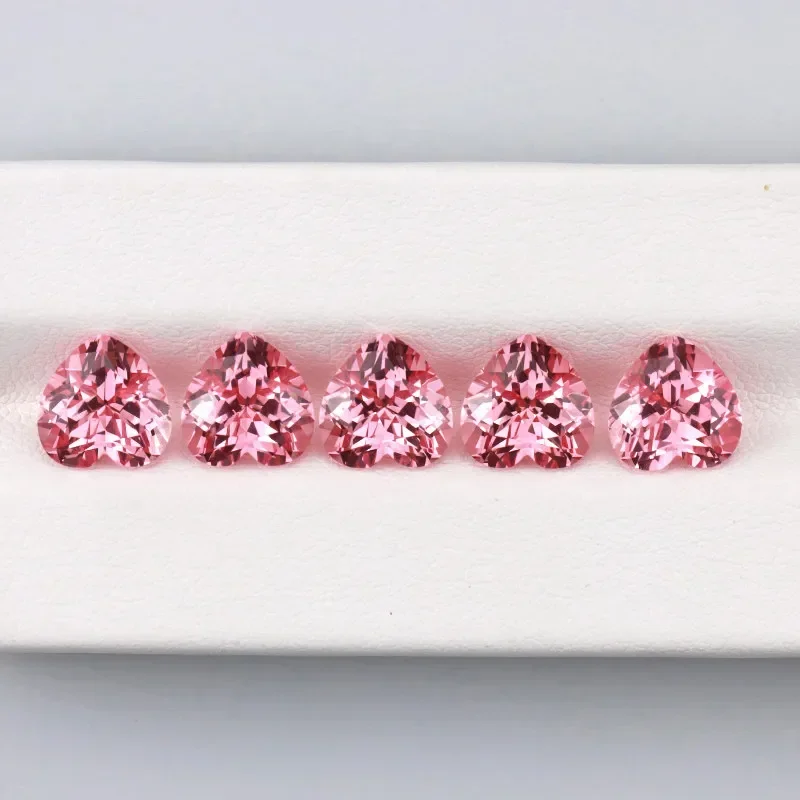 Künstlicher Edelstein Padparadscha Roter Lotus-Farbton Runde Form Großhandel Verfügbar mit Zertifikat – Detail 11