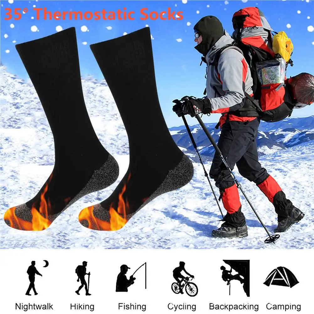 

Winter Heated Socks Men Women Thermal Insulated Socks Foot Warmer 35° Constant Temperature Heat Stockings for Outdoor Sports Ski