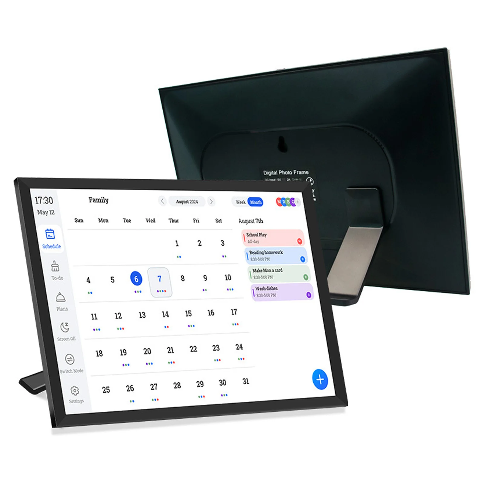 Calendrier et planificateur numérique intelligent 10,1 pouces, écran tactile HD, calendrier intelligent avec tableau des tâches, plans de repas, planificateur numérique pour la famille
