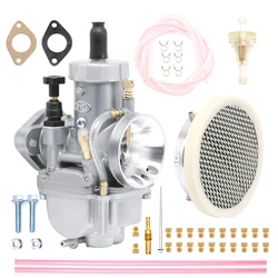 Alconstar- Motorcycle PE17 PE19 PE22 PE24 PE26 PE28 Flange Carburetor with Power Jet For 50 100cc 125cc 250cc Racing Motor Bike