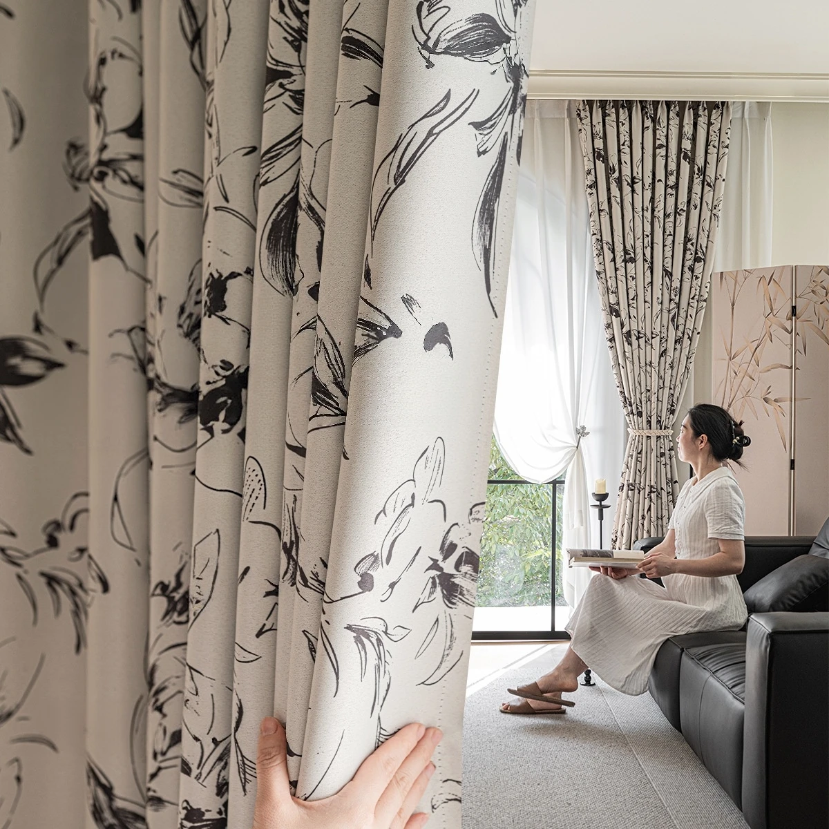 Custom Size Pastoral Curtains for Living Room Bedroom Drapes Thermal Insulated Room Darkening Energy Efficient Window Curtains