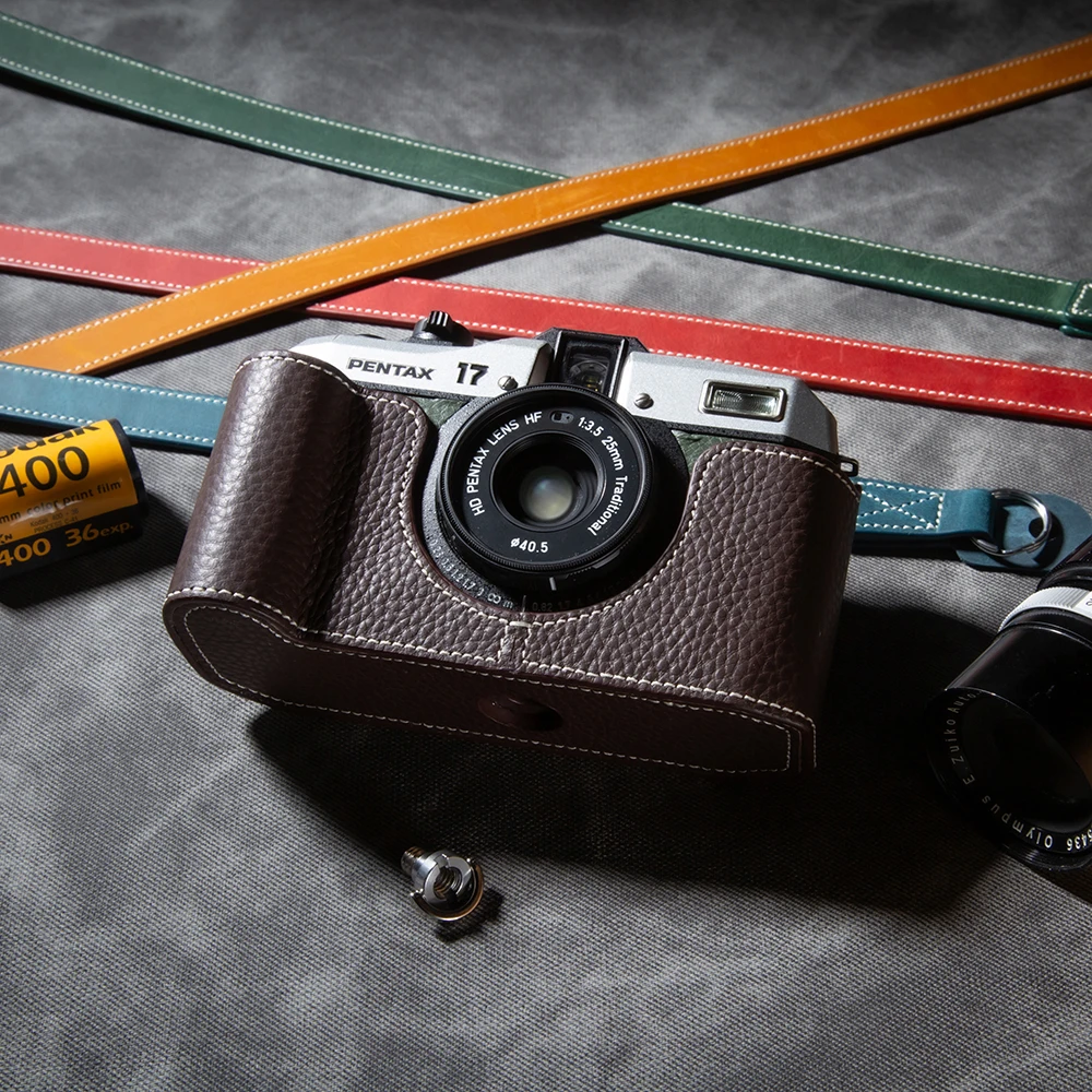 For PENTAX 17 Case Camera Bag Cover Leather Camera Case Protective Case Handmade Genuine Real Leather Cover Bag - Image 3