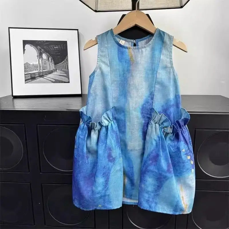 Summer Girls Dress Lightweight Breathable Beach Dress for Older Kids Stylish Princess Dress for Little Girls Flower Girl Dresses