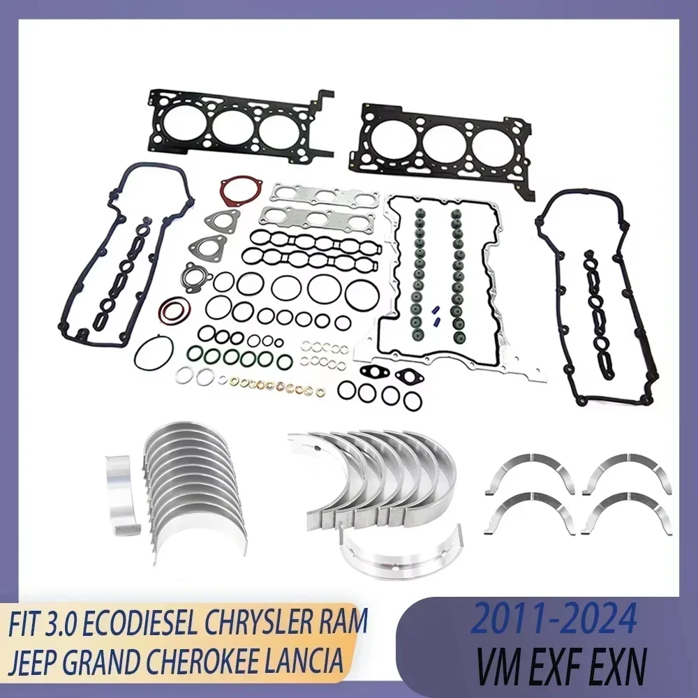 

STD Rebuild Full Gasket & Bearing Set Kit Fit EXF EXN VM Diesel For 11-23 JEEP GRAND CHEROKEE RAM 1500 CHRYSLER 300C THEMA 3.0 L