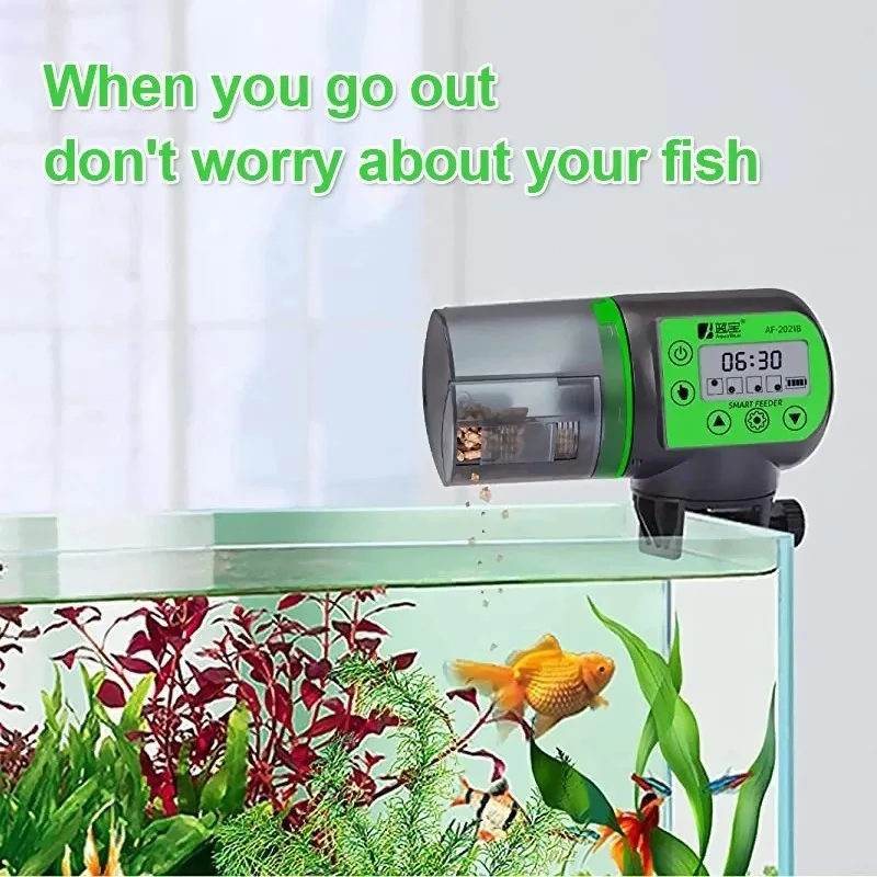 Adjustable Smart Automatic Feed Feeder With LCD Indicates Timer Automatic Fish Tank Auto Feeder Aquarium Accessories