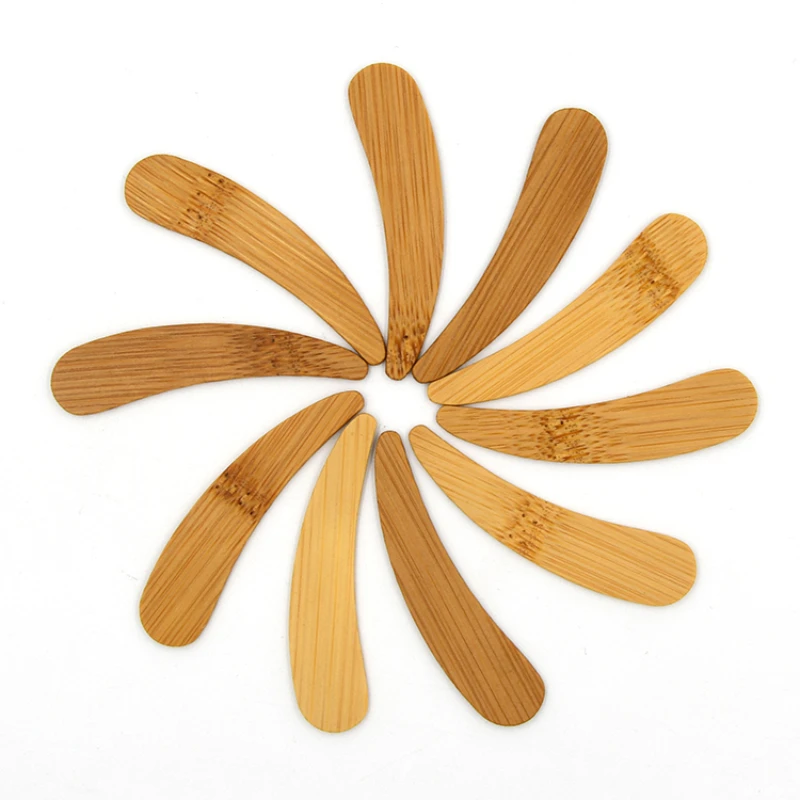 10Pcs/Lot Natural Mini Bamboo Facial Cosmetic Mask Spatulas Biodegradable Disposable Mixing Cream Smooth Makeup Tool