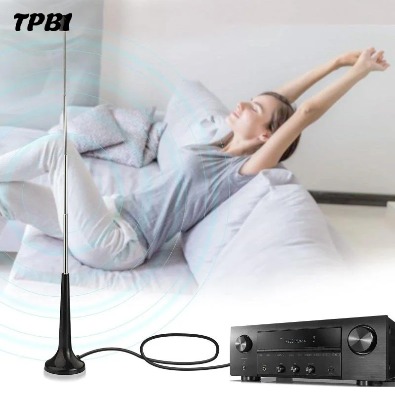 DAB Digital Telescopic Antenna 1.5M High Gain Universal for FM Radio TV Home Signal Enhancement Aerial Accessory
