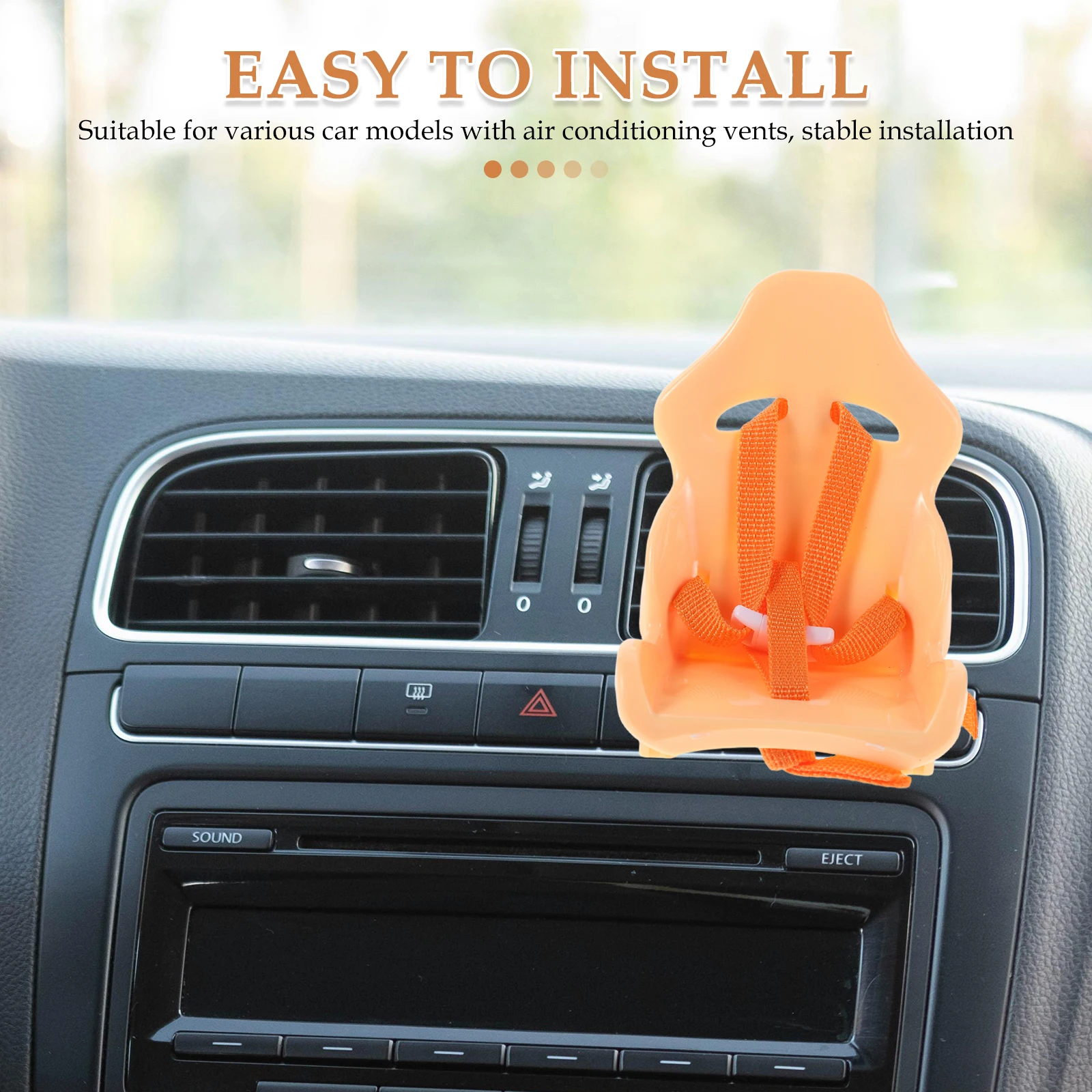 

1Set Car Seat for Air Vent Clip Car Interior Decoration Cute Vehicle Mounted Seat Stand Children Travel Entertainment