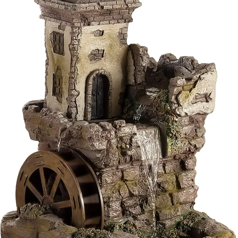 

Brown 35 Tiered Fairy Castle Outdoor Water Fountain with Stone-Like Appearance
