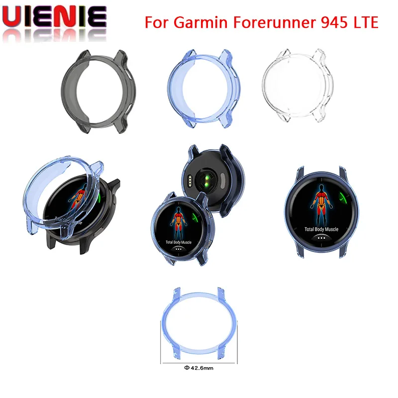 Smart Watch Cover Soft TPU Half Wrap Hollow Case Anti Scratch Scratch Resistant Case for Garmin Forerunner 945 LTE Watch