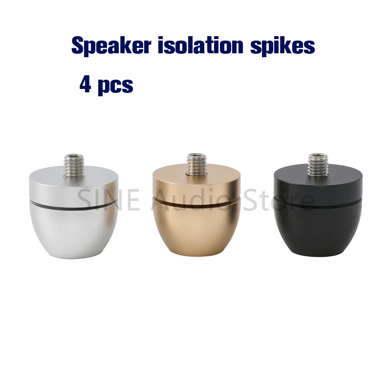 4pcs aluminum alloy flat bottomed speaker with shock-absorbing foot studs and M8 screws