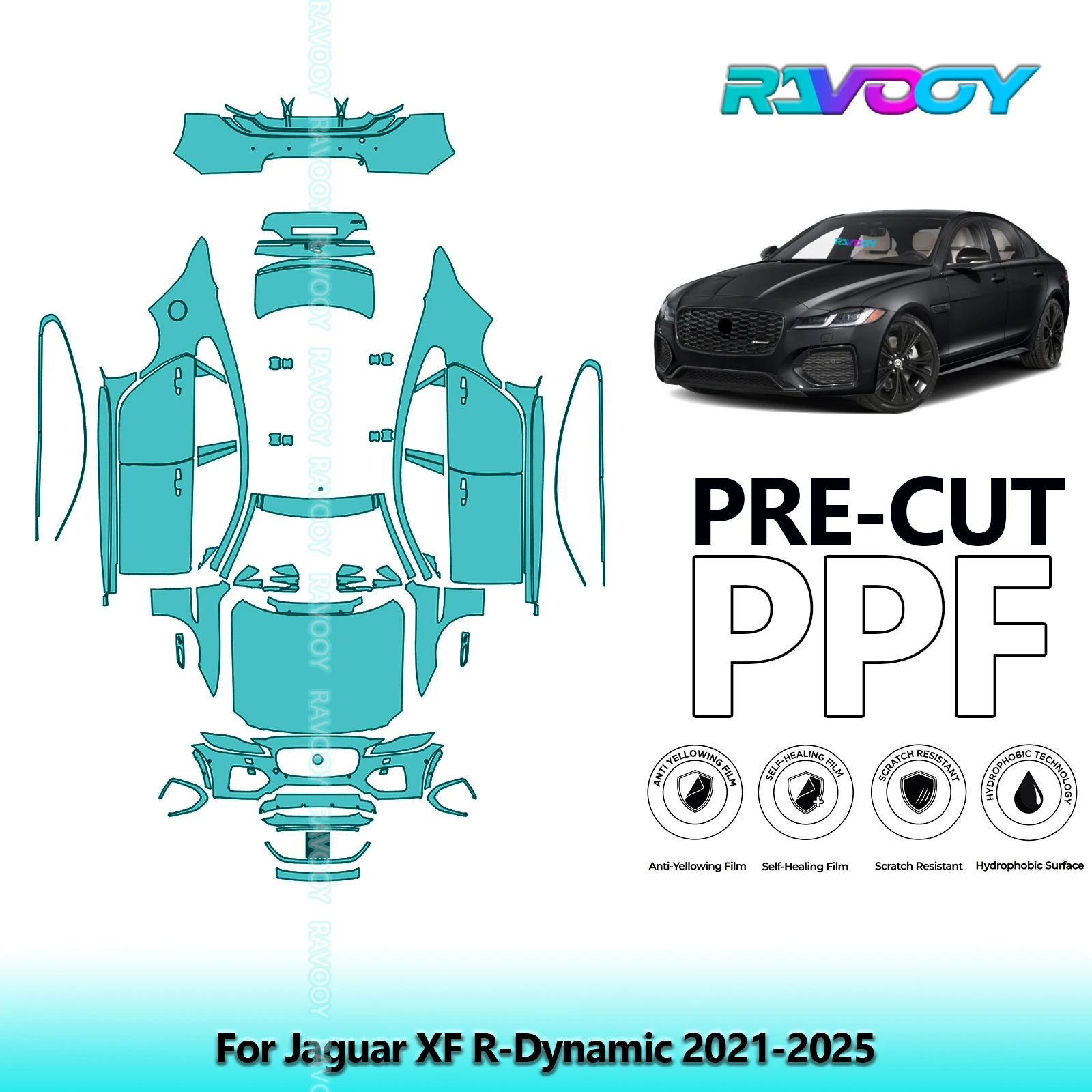

8.5Mil Precut PPF Paint Protection Film Full Vehicle For Jaguar XF R-Dynamic 2021-2025
