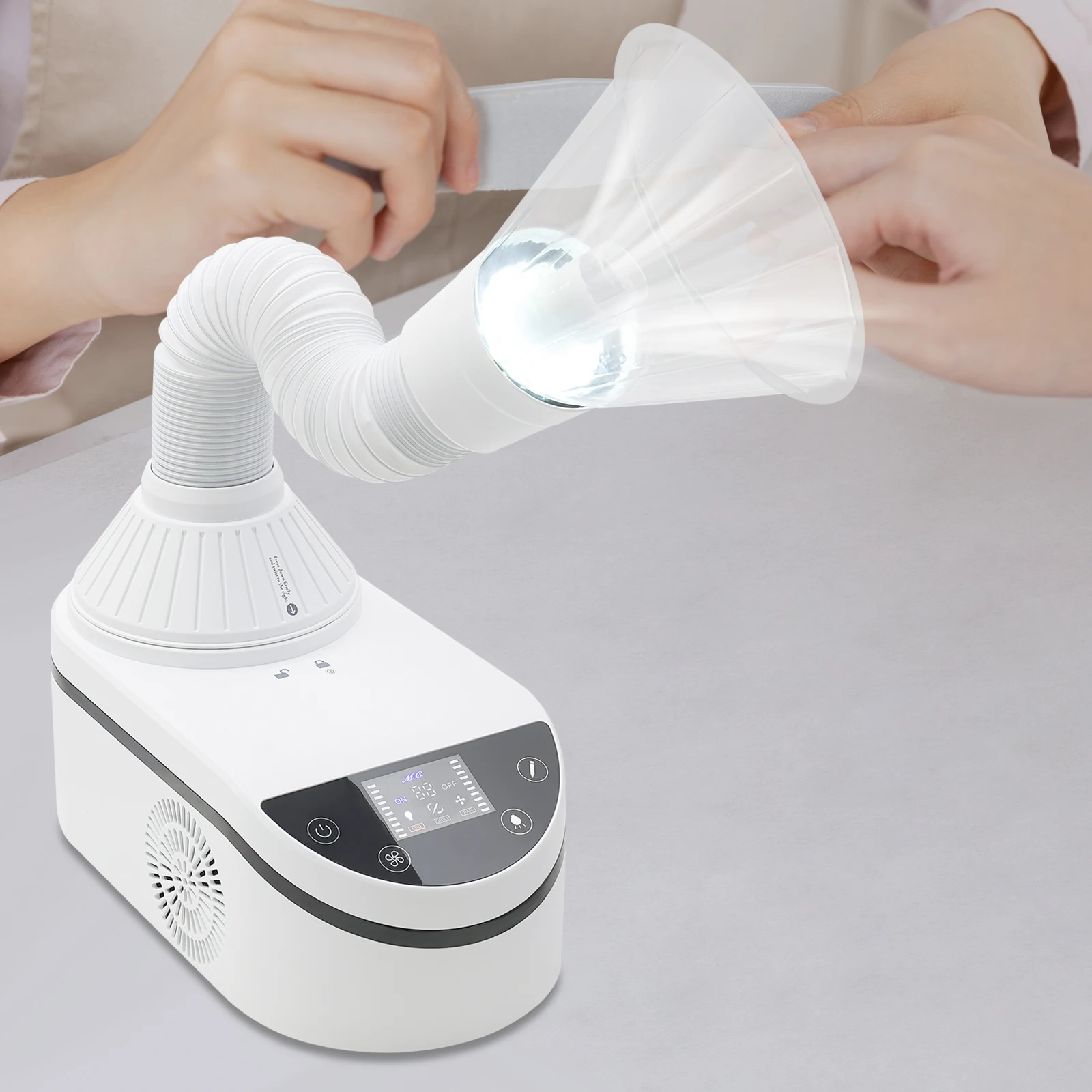 230W 360° Rotation Nail and Dental Dual-Use Desktop Vacuum Cleaner, 4500rpm Tabletop Nail Dust Collecting Machine with an LED Spotlight, Adjustable Speed Grinding Cleaning Device for Adsorbing the Polishing Dust - view 5