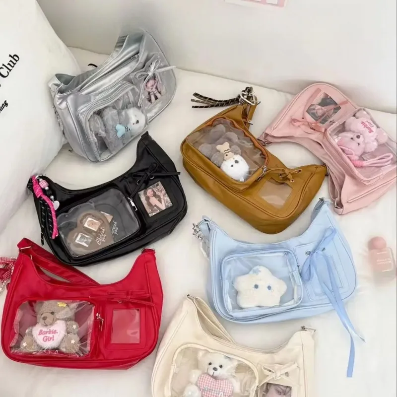 Y2k Harajuku Shoulder Bag Women Korean Transparent Ita Bag School Crossbody Bag Female Japanese Designer Preppy Handbag Purse - view 2