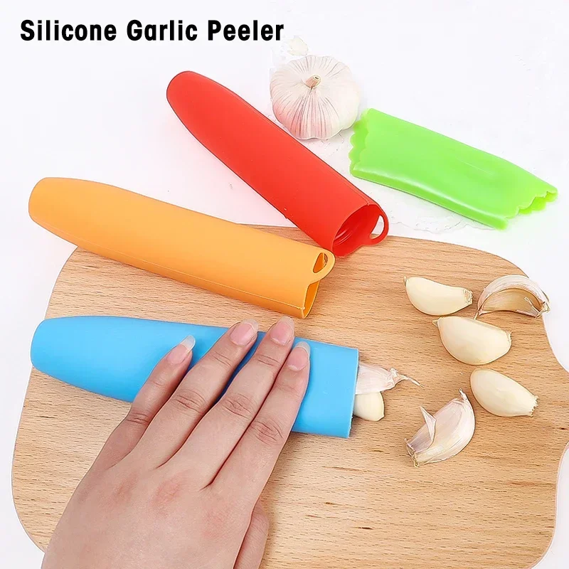 

Silicone Garlic Peeler Useful Kitchen Vegetable Tools Tube Non-toxic Safety Peeling Garlic Stripper Kitchen Gadgets Accessories