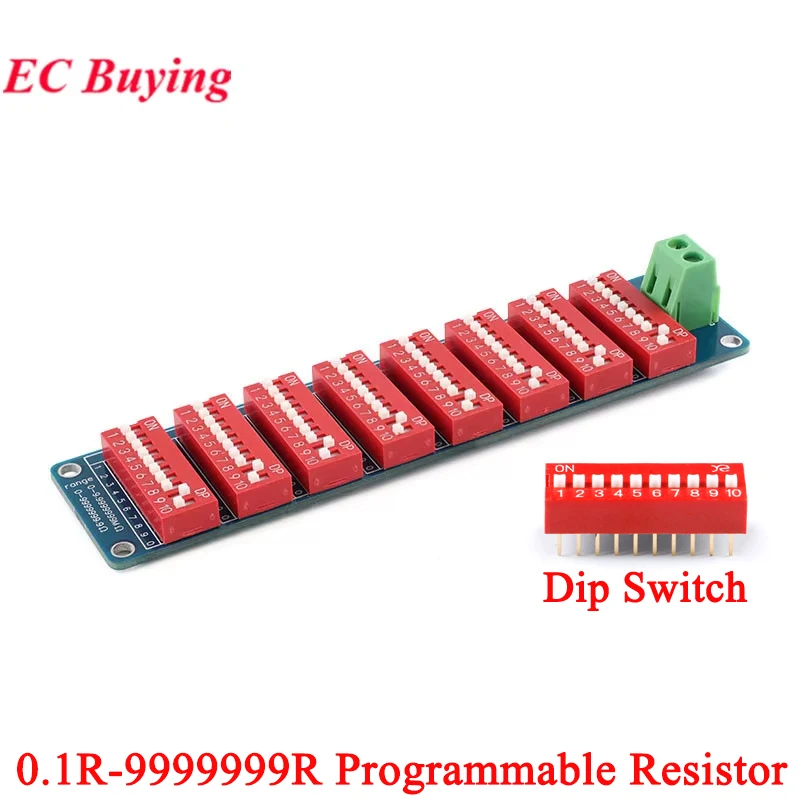 0.1R-9999999R Programmable Resistor Resistance Board PCB Module Eight-segment 1% Accuracy 0.1-9999999MΩ 0.1Ω -9999999Ω ohm