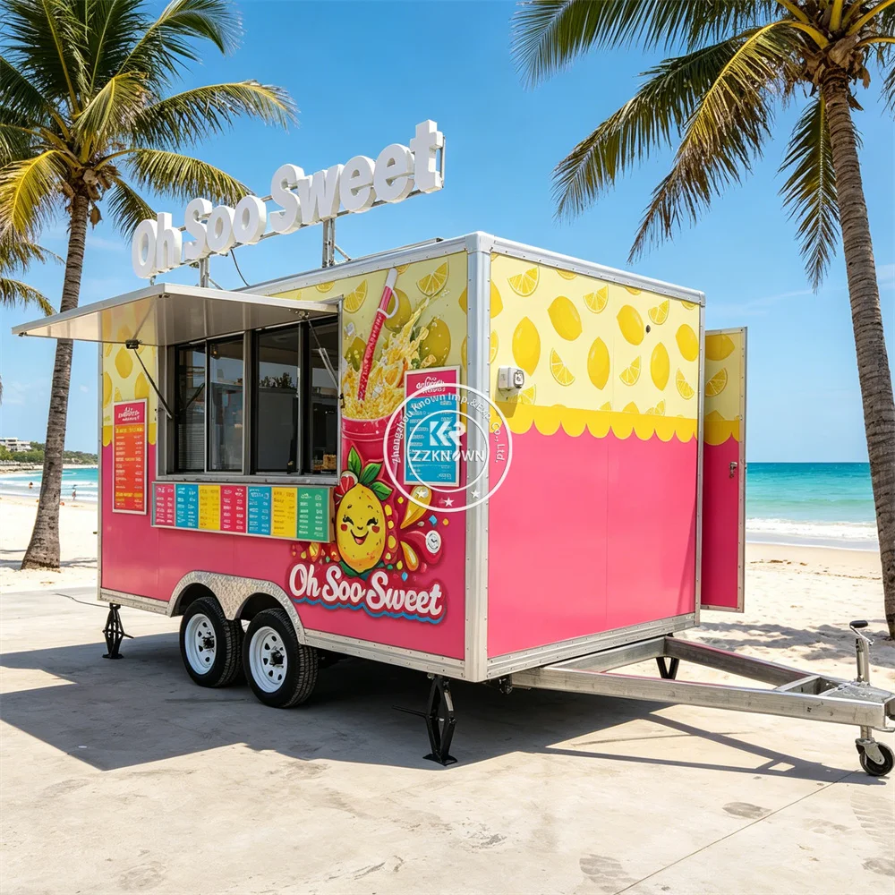 

Commercial Food Truck Mobile Kitchen Trailer Concession Ice Cream BBQ Food Trailer With Custom Equipment