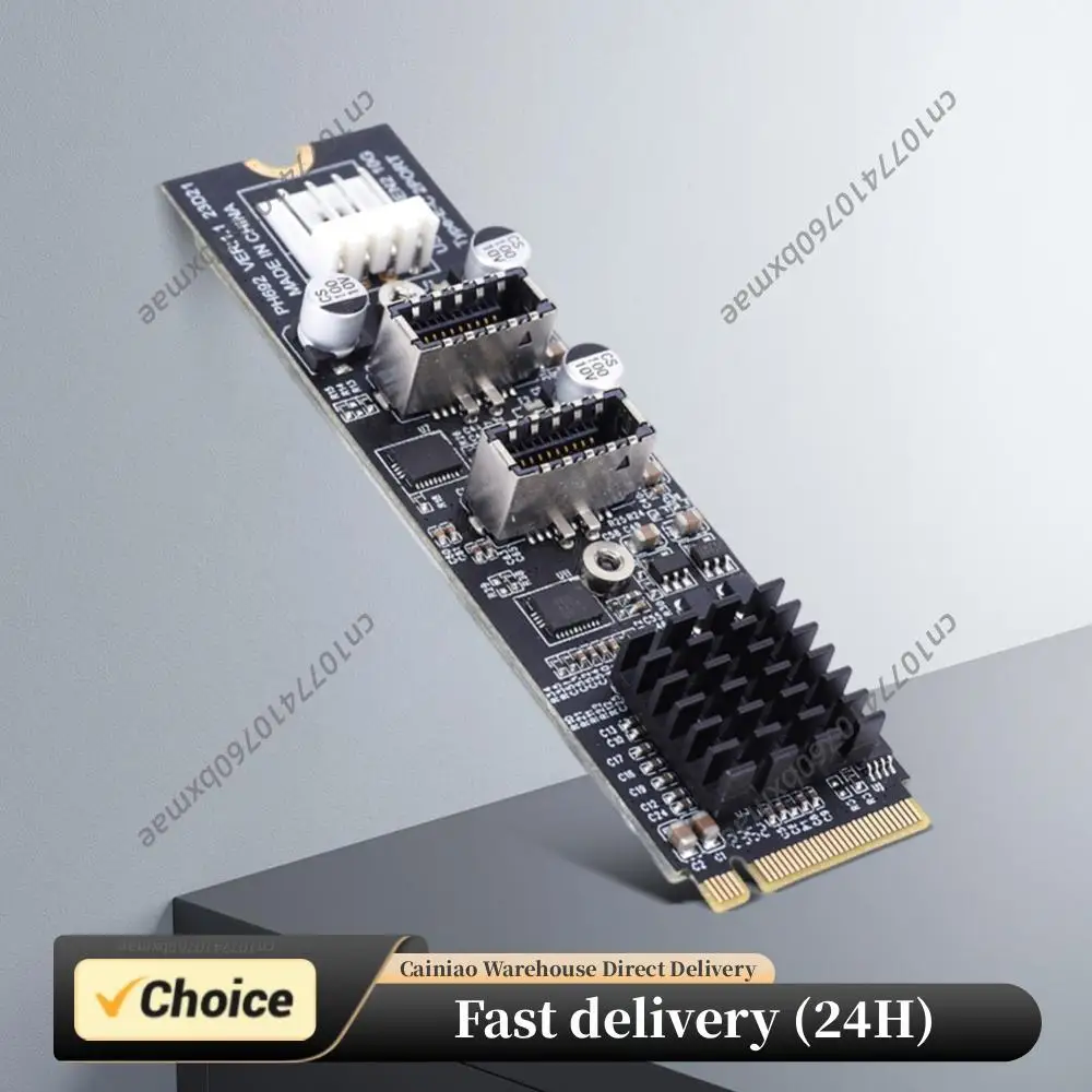 

Адаптер-расширитель NVMe NGFF M-Key на два порта USB 3.1 Type-E (10 Гбит/с) для передней панели, карта-адаптер Express Card