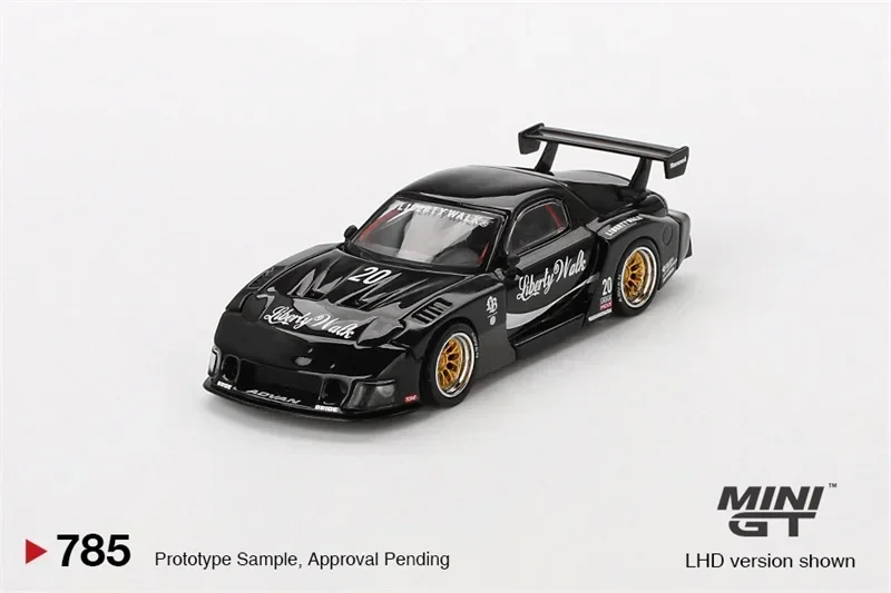 MINI GT 1:64 RX-7 LB-Super Silhouette Liberty Walk Schwarzes LHD-Druckguss-Modellauto