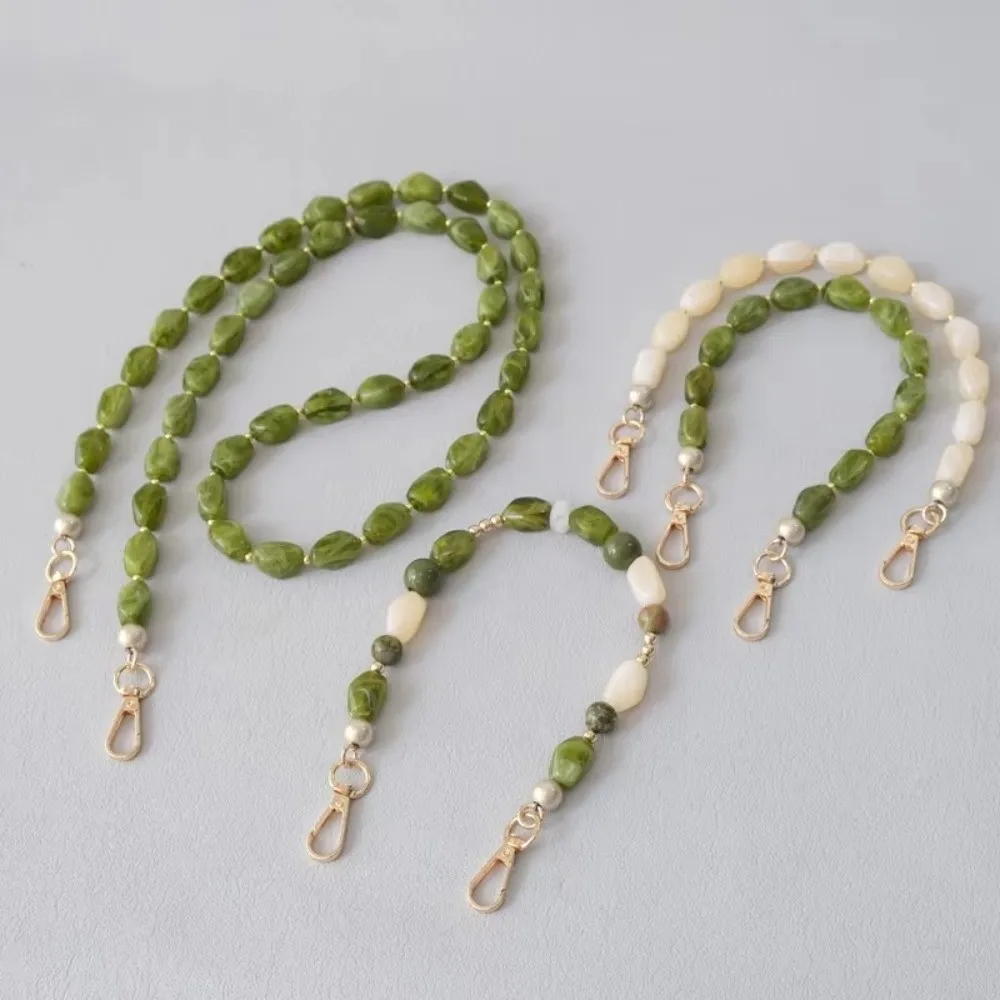 New Acrylic Beaded Chain Strap Detachable Green Bag Accessory Luxury Style Handbag Strap For Women Handbag Decoration