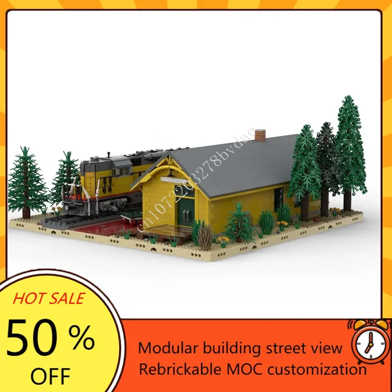 3989 ELEMENTÓW Union Pacific Shelton Depot Modularny MOC Kreatywny Puzzle Model Ulicy Architektura DIY Zabawka Edukacyjna Prezent